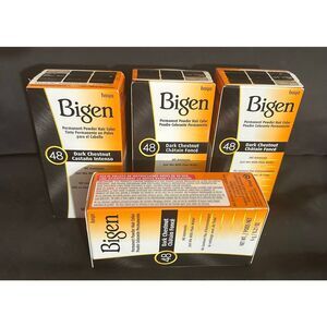 Bigen Powder Hair Color #48 Dark Chestnut .21 oz (4 Pack)